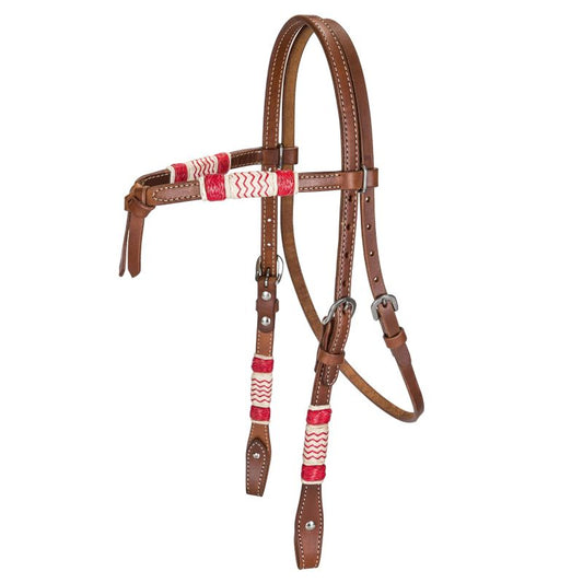 Tabelo Crossover Headstall with Rawhide - Brown