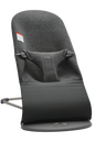  BabyBjorn Bouncer Bliss, Charcoal Gray 3D Jersey, Light Gray Frame, With Toy Bar