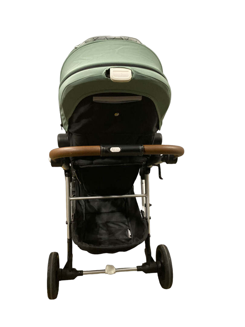 Mockingbird Double Stroller, 2022, Sage, Sky, Windowpane, Watercolor Drops, Silver With Penny Leather