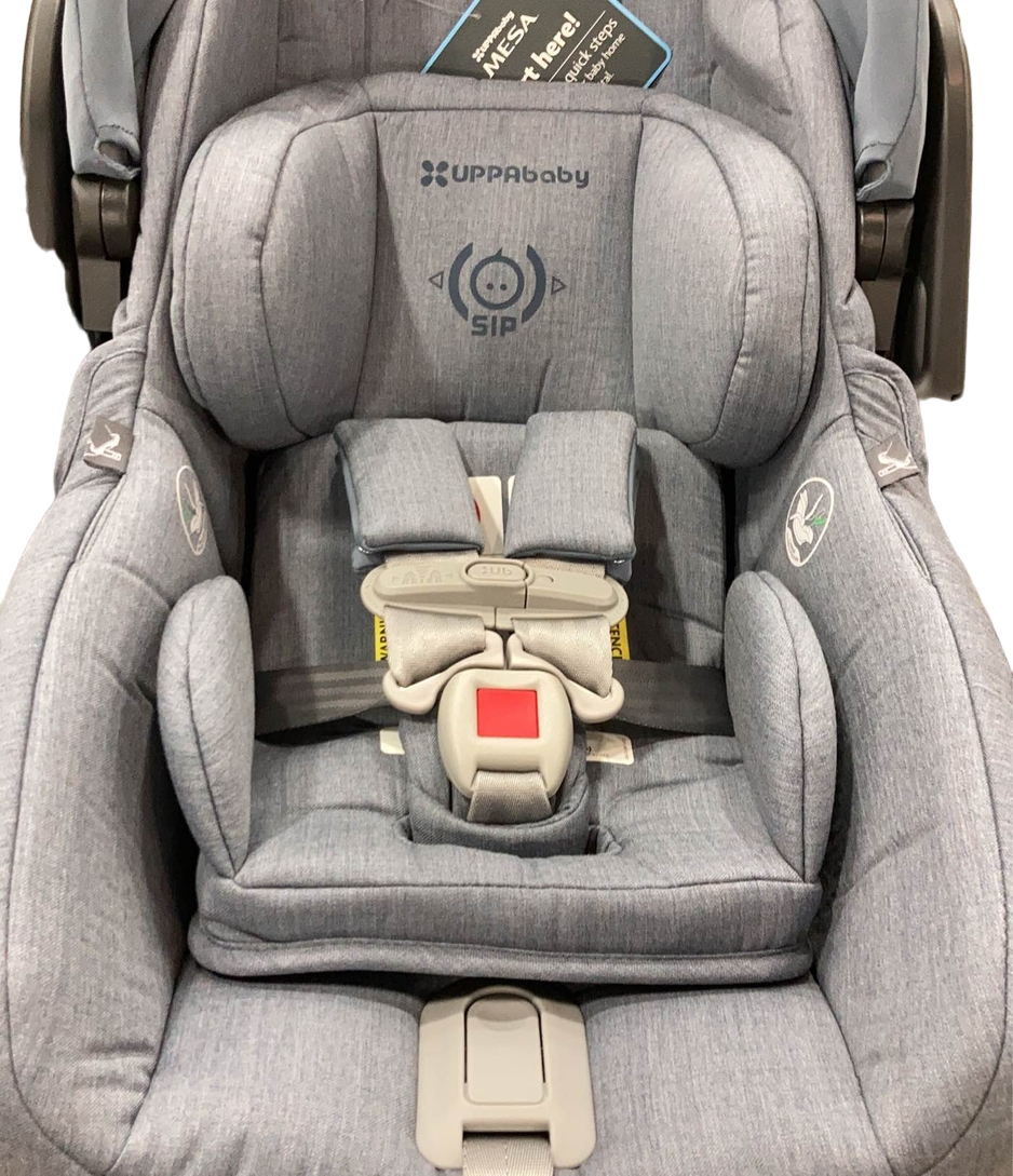  UPPAbaby MESA V2 Infant Car Seat, 2023, Gregory (Blue Melange Merino Wool)