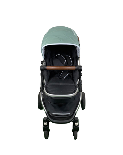  Mockingbird Single 2.0 Stroller, 2023, Silver With Penny Leather, Windowpane, Sage