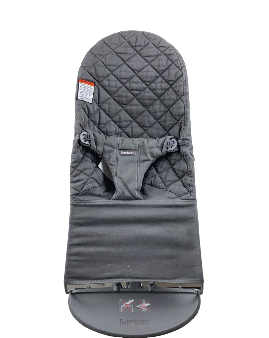  BabyBjorn Bouncer Bliss, Dark Gray Frame, Anthracite Cotton Classic Quilt