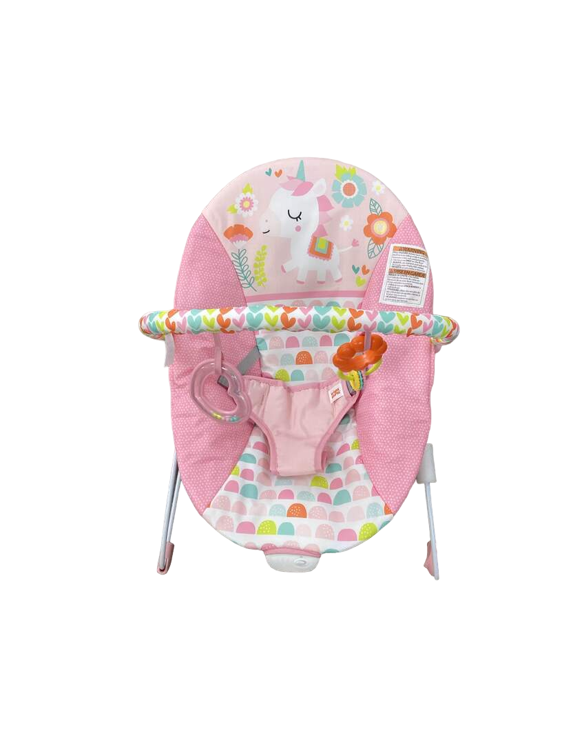  Bright Starts Vibrating Baby Bouncer, Fanciful Fantasy Unicorn