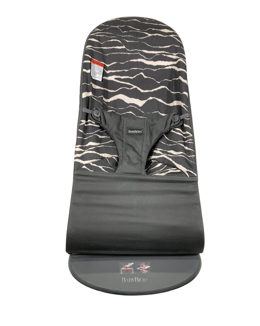  BabyBjorn Bouncer Bliss, Black Frame, Anthracite/Landscape Print Cotton