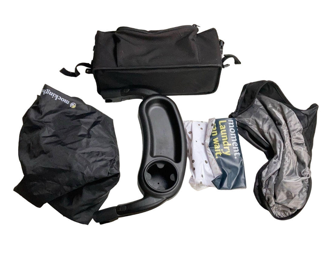  Mockingbird Single To Double Stroller With Accessories, 2021, Silver With Penny Leather, Windowpane, Black