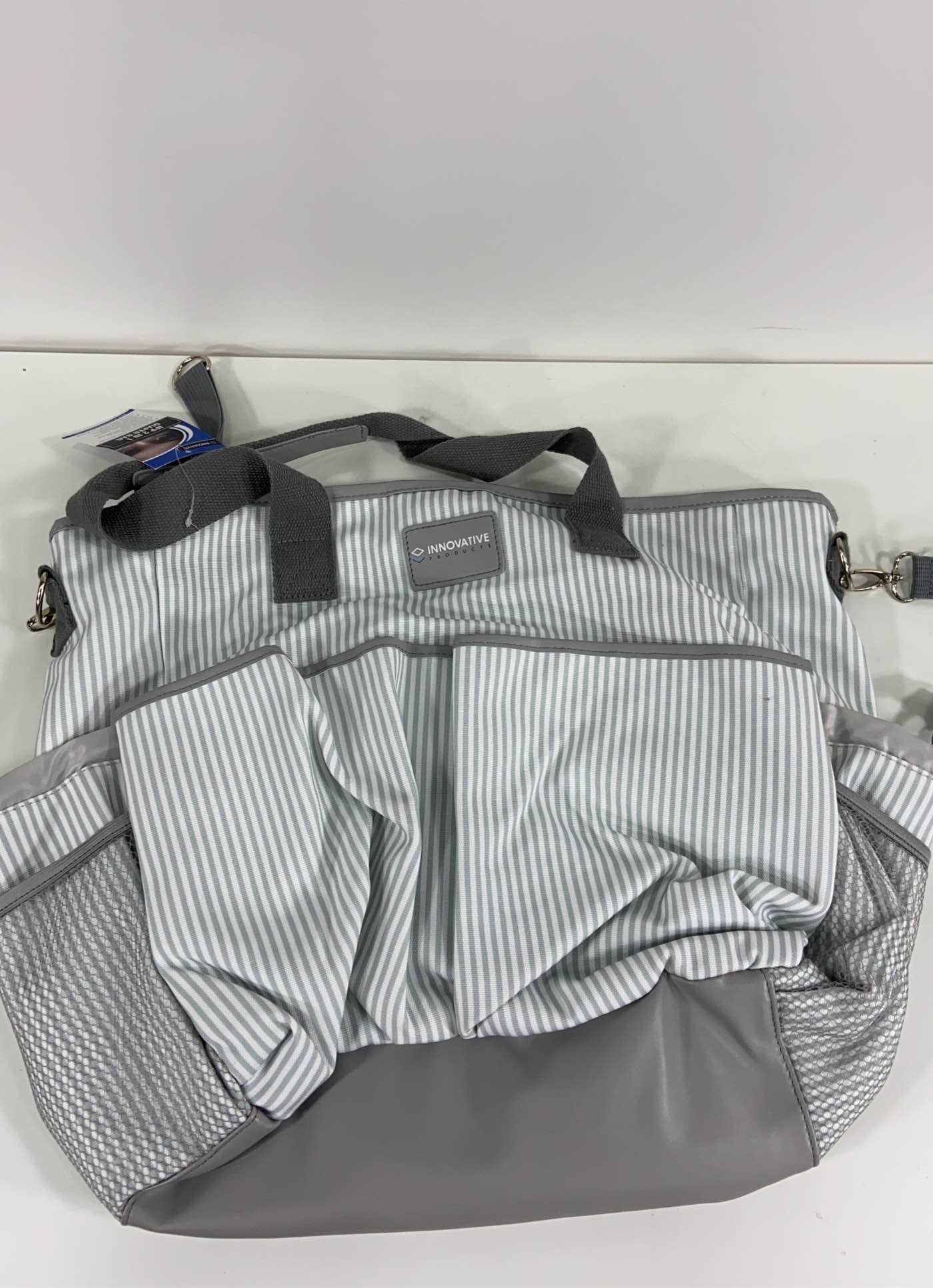  Innovative Products 2 In 1 Diaper Bag, Grey Stripes