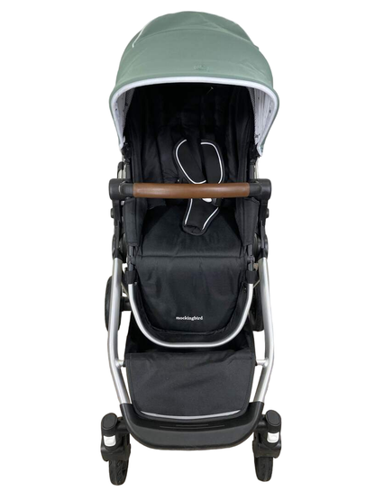  Mockingbird Single To Double Stroller, 2022, Silver With Penny Leather, Sage, Watercolor Drops