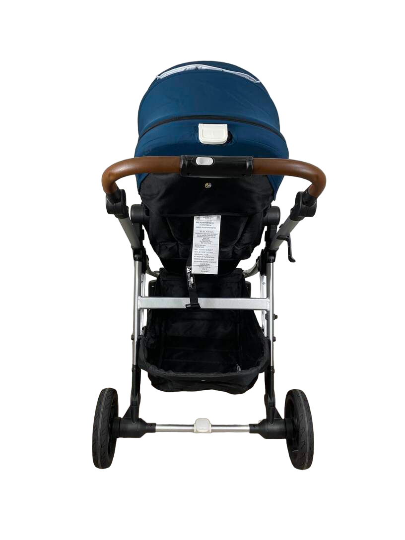  Mockingbird Single To Double Stroller, 2023, Silver With Penny Leather, Watercolor Drops, Sea
