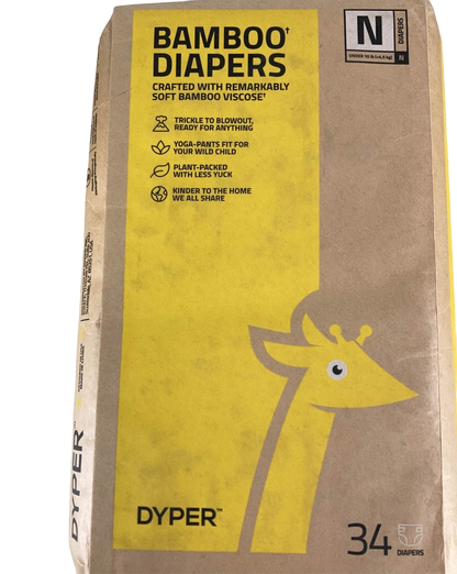  DYPER Bamboo Diaper Box, NB, 104 Count
