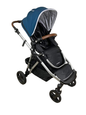  Mockingbird Single To Double Stroller, 2023, Silver With Penny Leather, Watercolor Drops, Sea