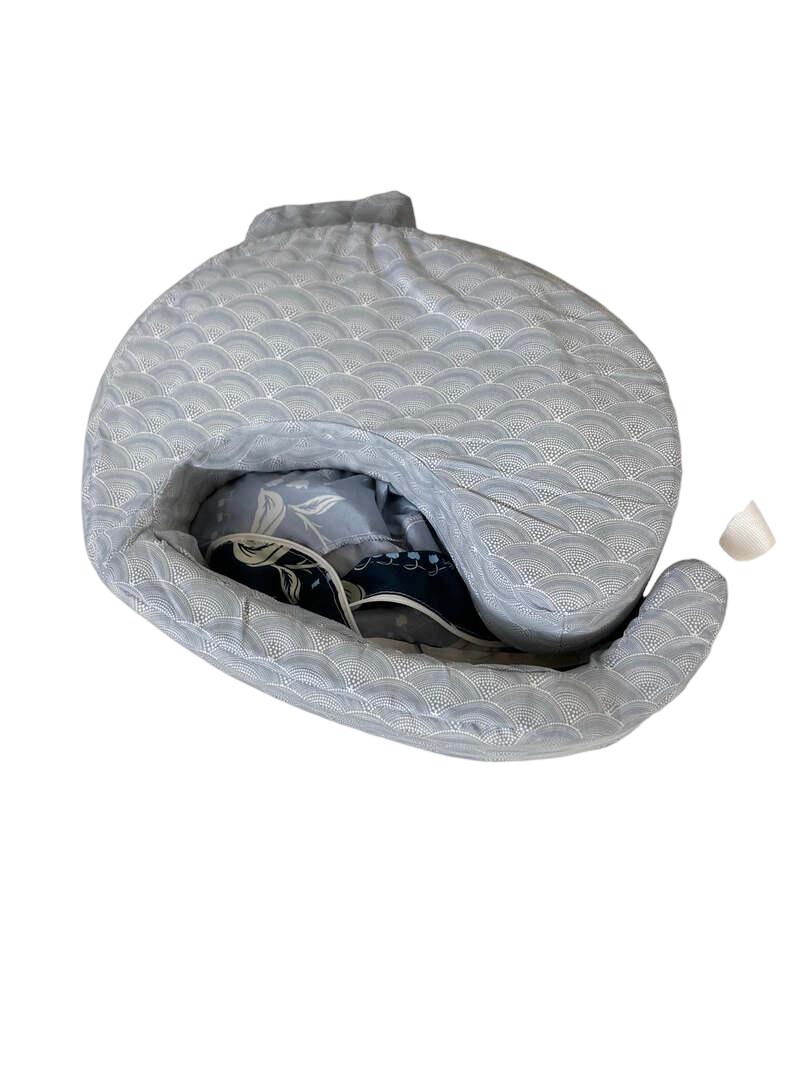  My Brest Friend Nursing Pillow With Extra Cover, Grey And Blue Bells