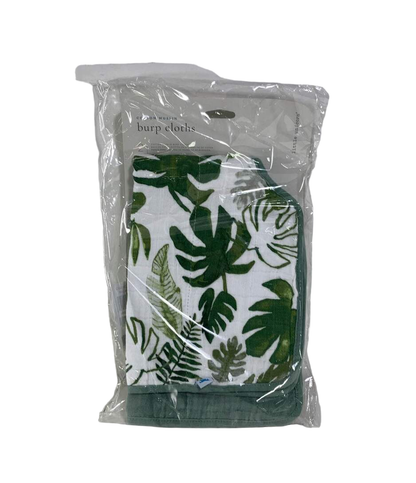  Little Unicorn Cotton Muslin Burp Cloth 2 Pack, Tropical Leaf