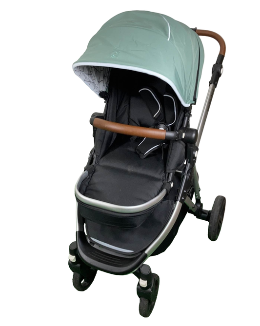  Mockingbird Single 2.0 Stroller, 2023, Silver With Penny Leather, Windowpane, Sage