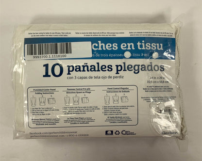 Gerber Prefolds, 20x14, Regular Cotton