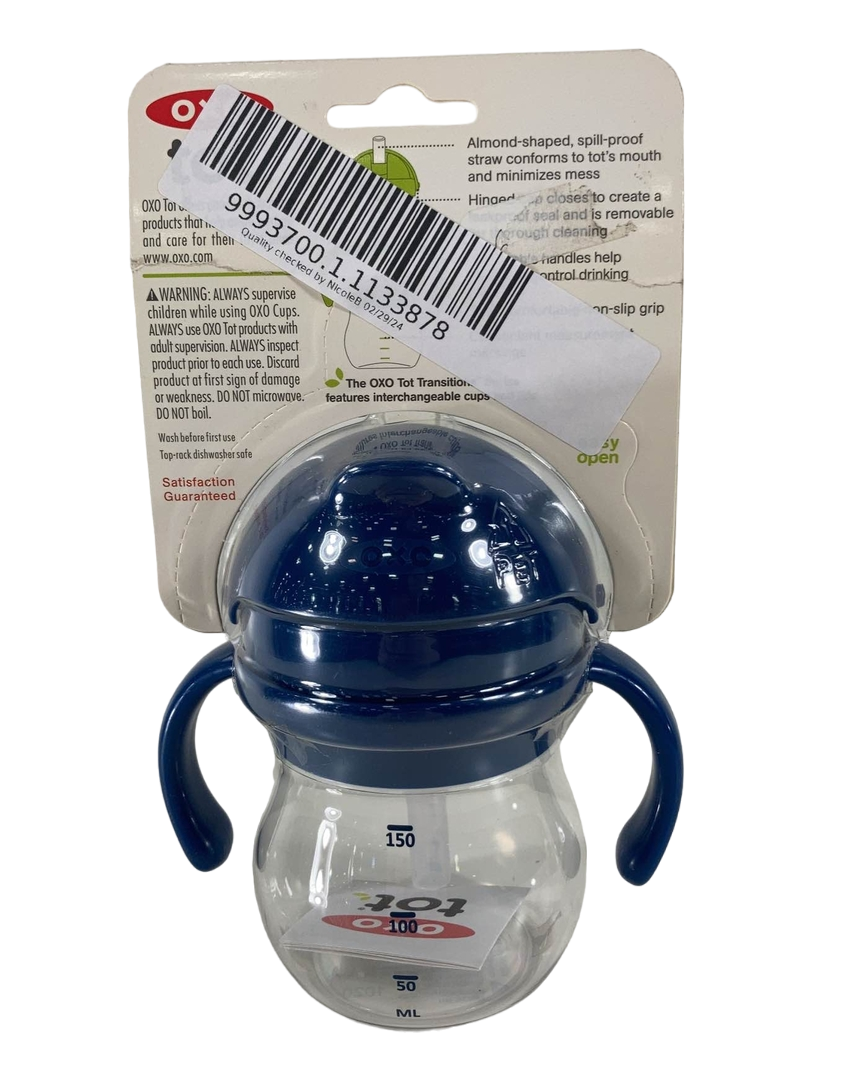  OXO Tot Transitions Soft Spout Sippy Cup With Removable Handles, Navy