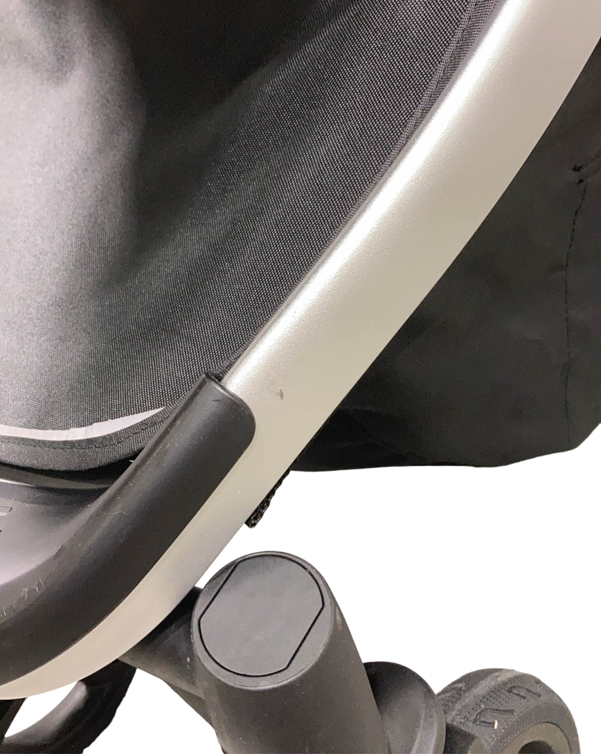  Mockingbird Single Stroller, Bloom, 2023, Watercolor Drops, Silver With Penny Leather
