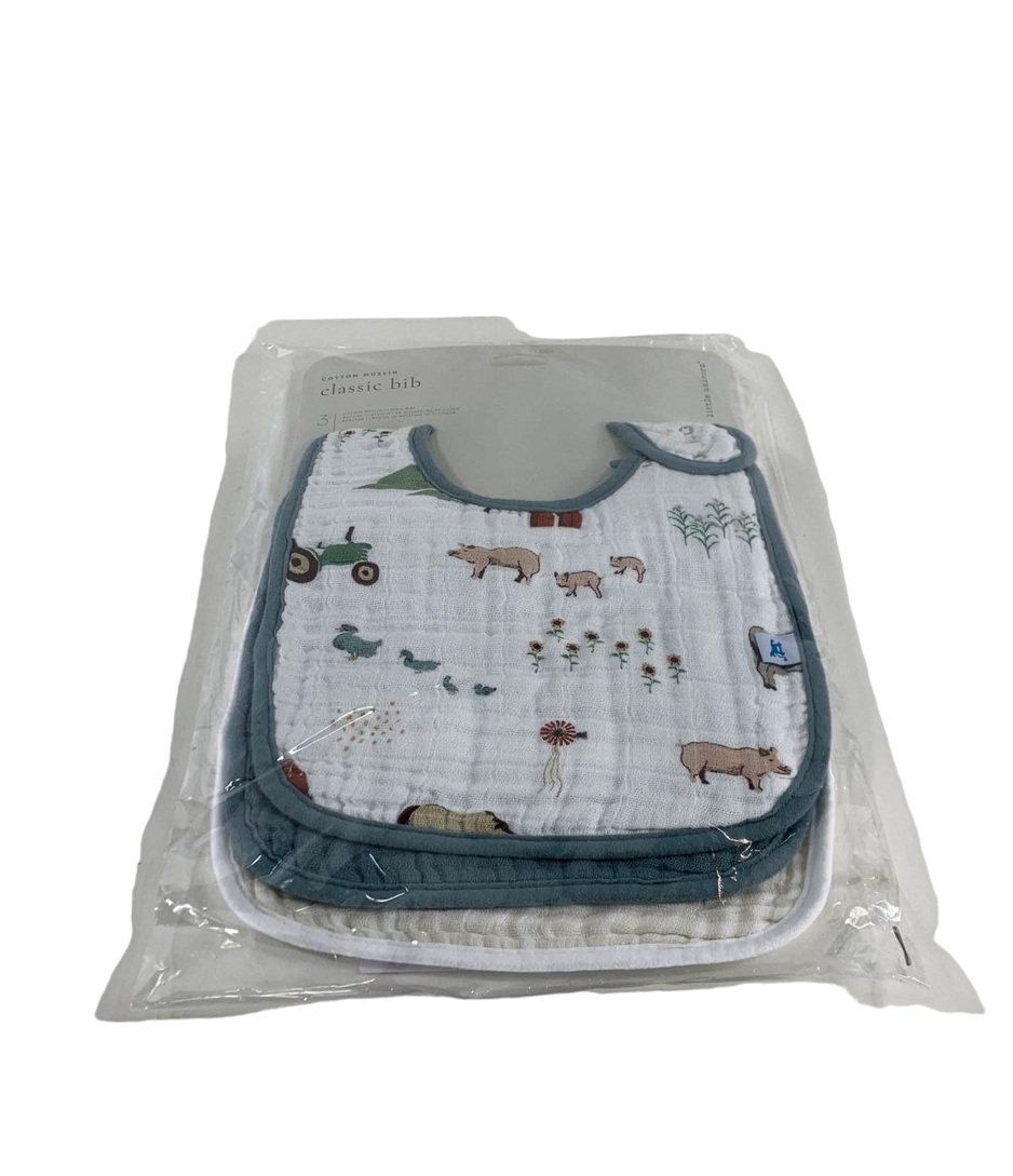 Little Unicorn Cotton Muslin Classic Bib (3 Pack), Farmyard