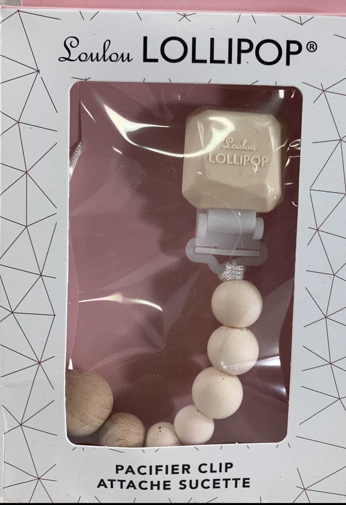  LouLou Lollipop Pacifier Clip, Coconut Milk