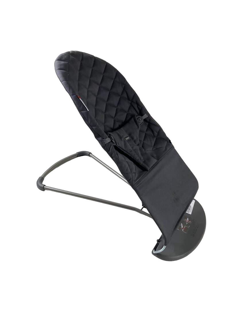  BabyBjorn Bouncer Bliss, Anthracite Cotton Classic Quilt, Light Gray Frame