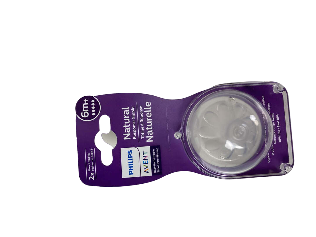  Philips Avent Natural Baby Bottle Nipples, Flow 5 6m+, 2-Pack