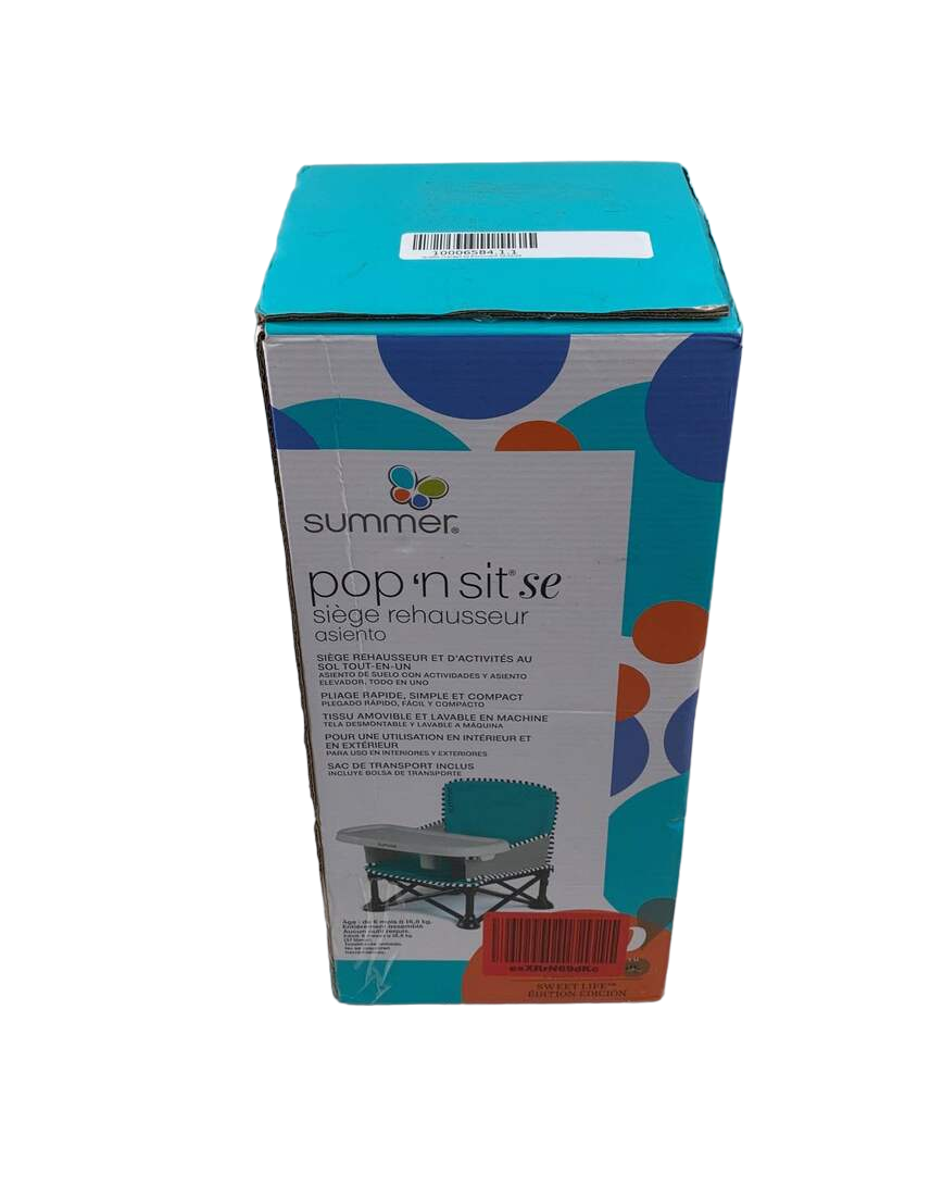  Summer Infant Pop 'n Sit Portable Booster, SE, Aqua Sugar