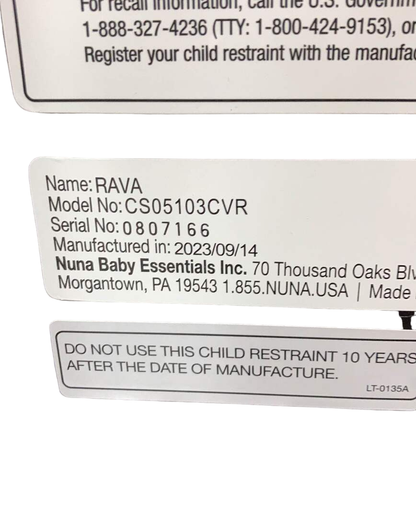  Nuna RAVA Convertible Car Seat, Caviar, 2023