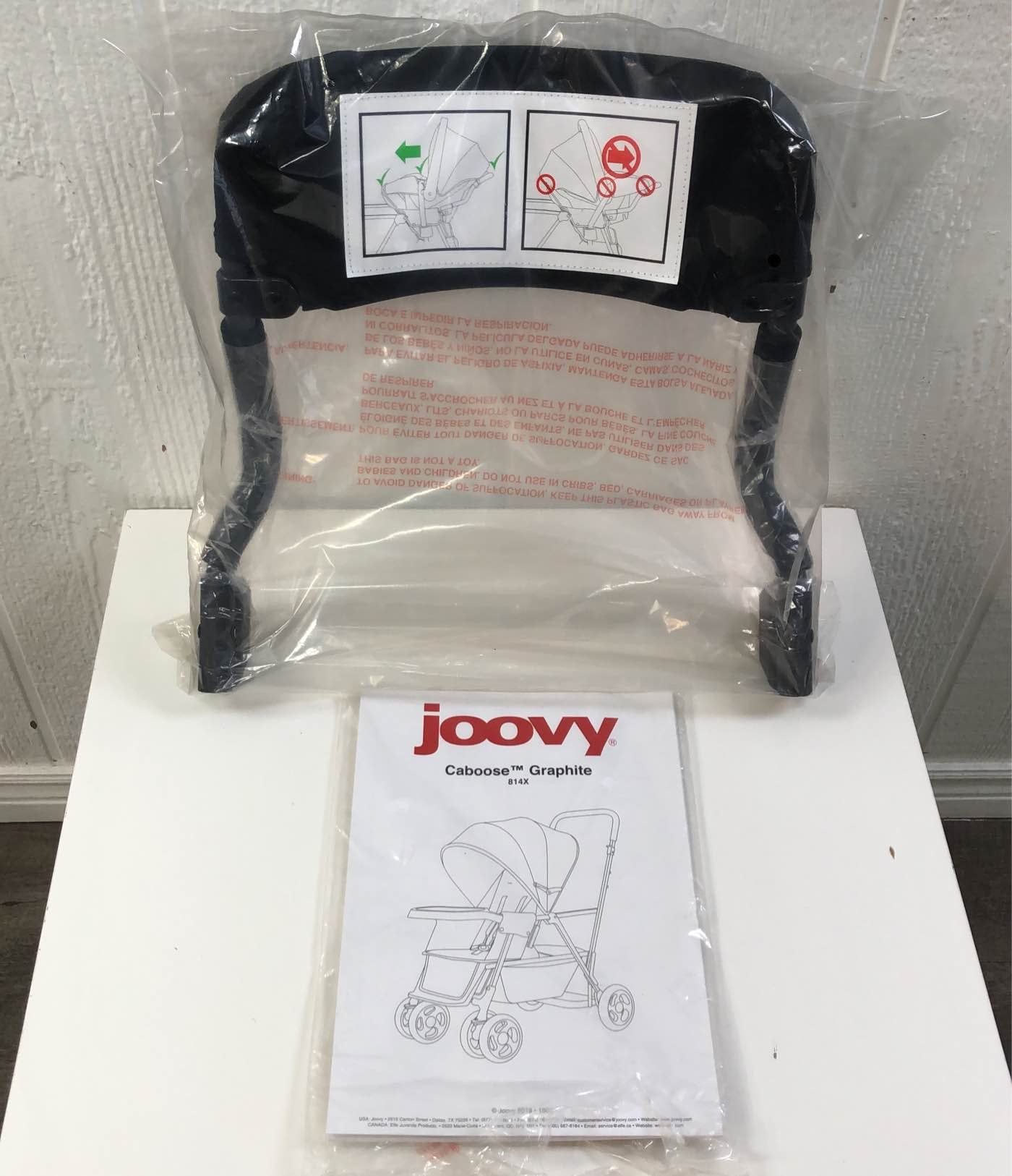  Joovy Caboose Graphite Stand-On Tandem Stroller, Red 2021