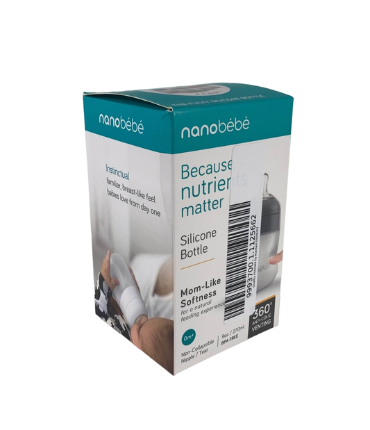  Nanobébé Flexy Silicone Baby Bottle, 5oz, Single, Grey