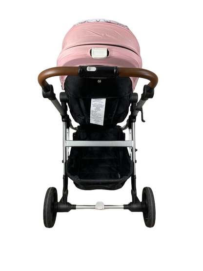  Mockingbird Single To Double Stroller, 2023, Windowpane, Silver With Penny Leather, Bloom