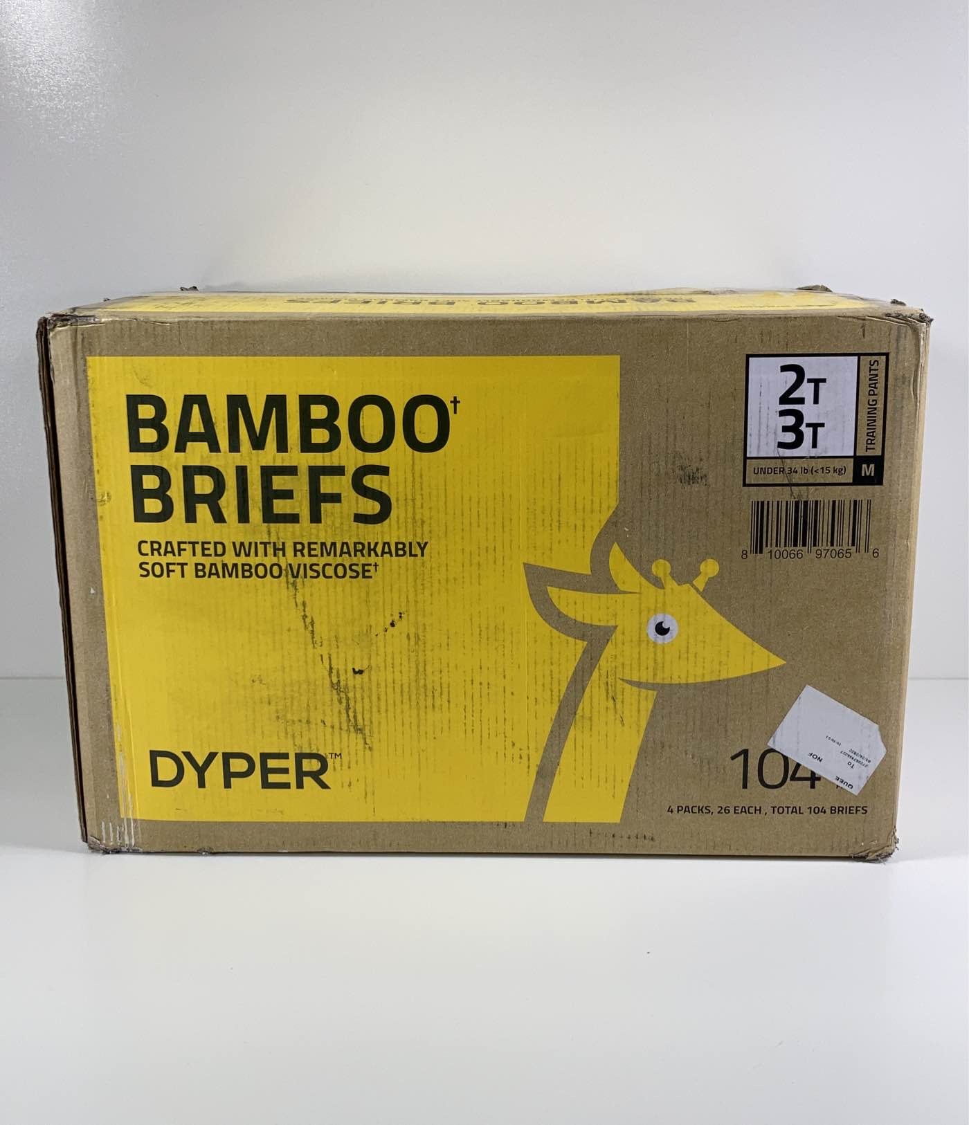  DYPER Bamboo Diaper Box, 2T / 3T, 104 Count