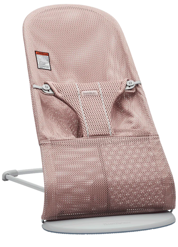  BabyBjorn Bouncer Bliss, Dusty Pink Mesh, Light Gray Frame