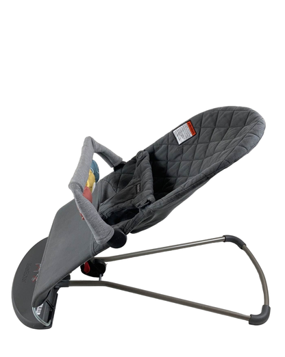  BabyBjorn Bouncer Bliss With Soft Toy Bar, Dark Gray Frame, Anthracite Cotton Classic Quilt