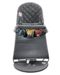  BabyBjorn Bouncer Bliss With Soft Toy Bar, Dark Gray Frame, Anthracite Cotton Classic Quilt