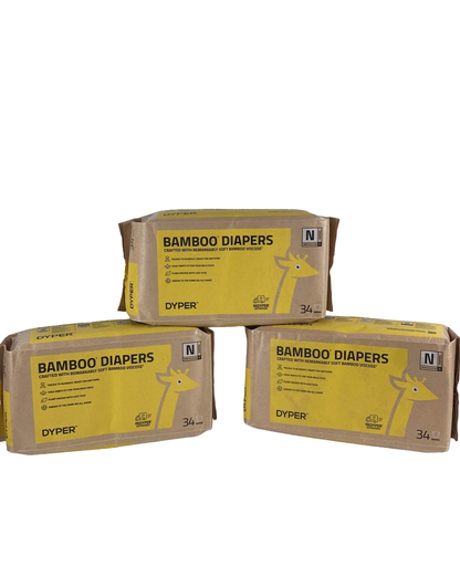  DYPER Bamboo Diaper Box, NB, 104 Count