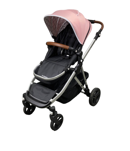  Mockingbird Single To Double Stroller, 2022, Silver With Penny Leather, Windowpane, Bloom