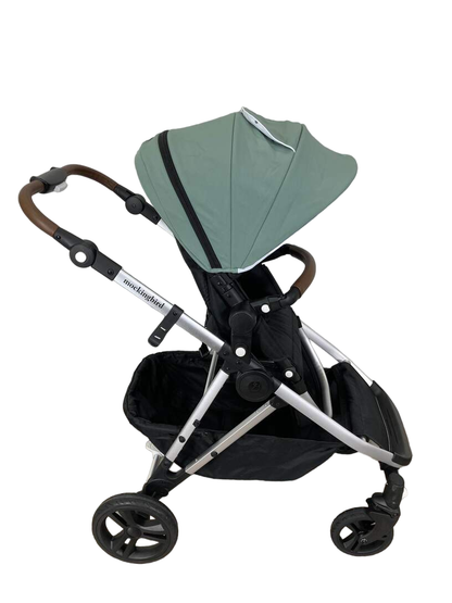  Mockingbird Single To Double Stroller, 2022, Silver With Penny Leather, Sage, Watercolor Drops