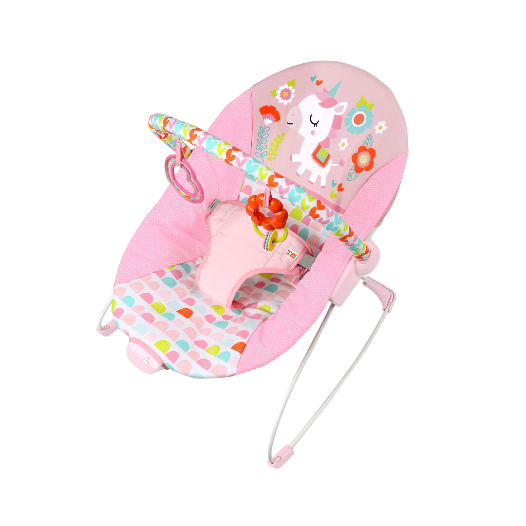  Bright Starts Vibrating Baby Bouncer, Fanciful Fantasy Unicorn