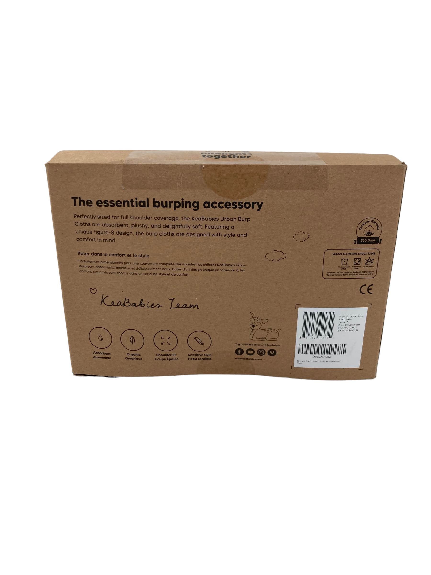  KeaBabies Urban Burp Cloths, Greyscape