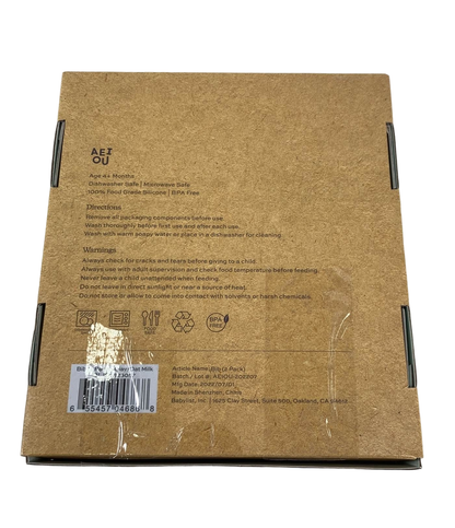  AEIOU Bib 2pack, Clay/Oat Milk