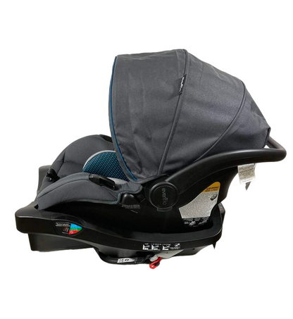  Evenflo LiteMax DLX Infant Car Seat With SafeZone Load Leg Base, Sawyer, 2023