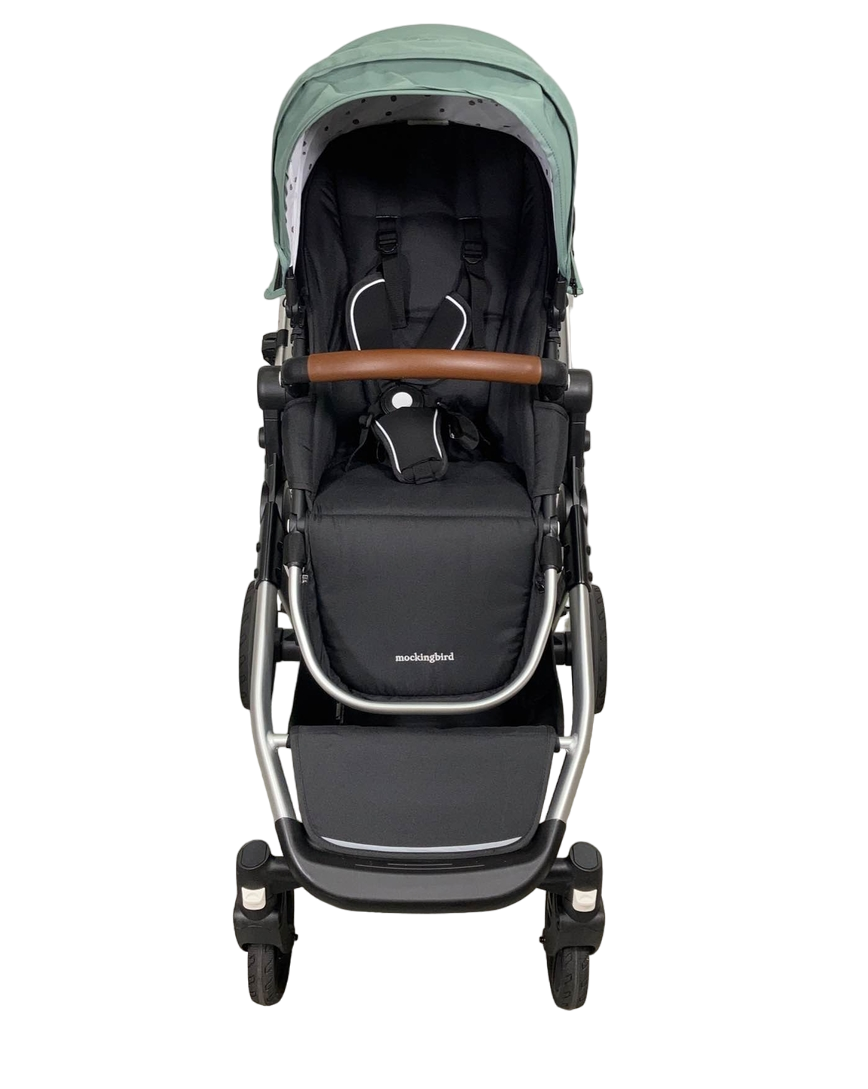  Mockingbird Single To Double 2.0 Stroller, Silver With Penny Leather, Watercolor Drops, Sage, 2023