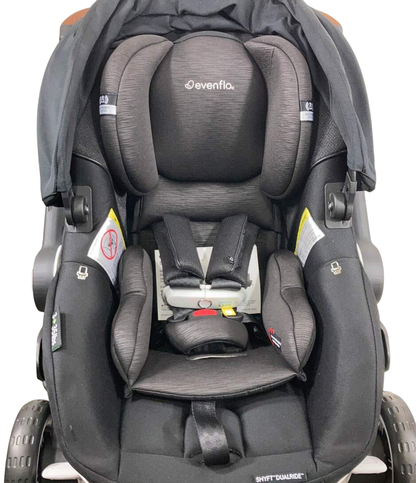  Evenflo Gold Shyft Dual Ride Infant Car Seat Stroller Combo, 2023, Onyx Black