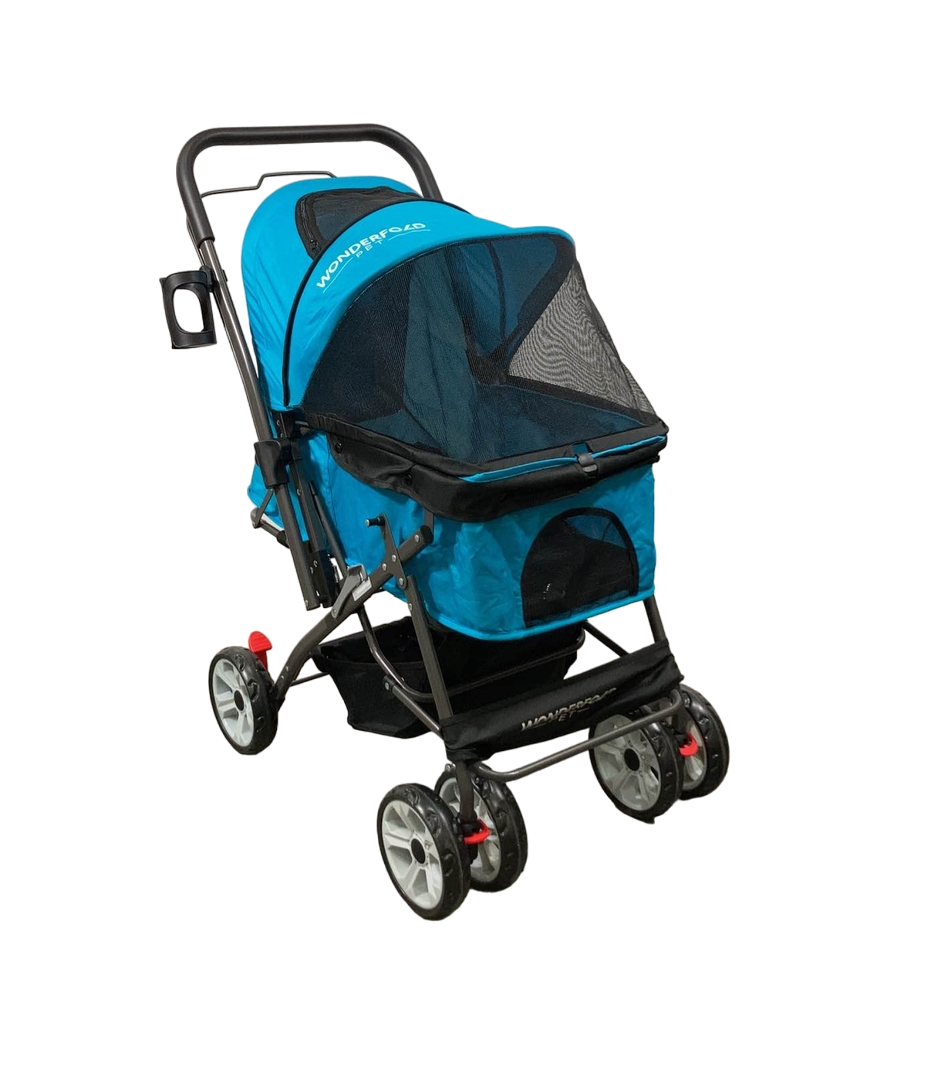  Wonderfold Pet Stroller, Aqua Blue
