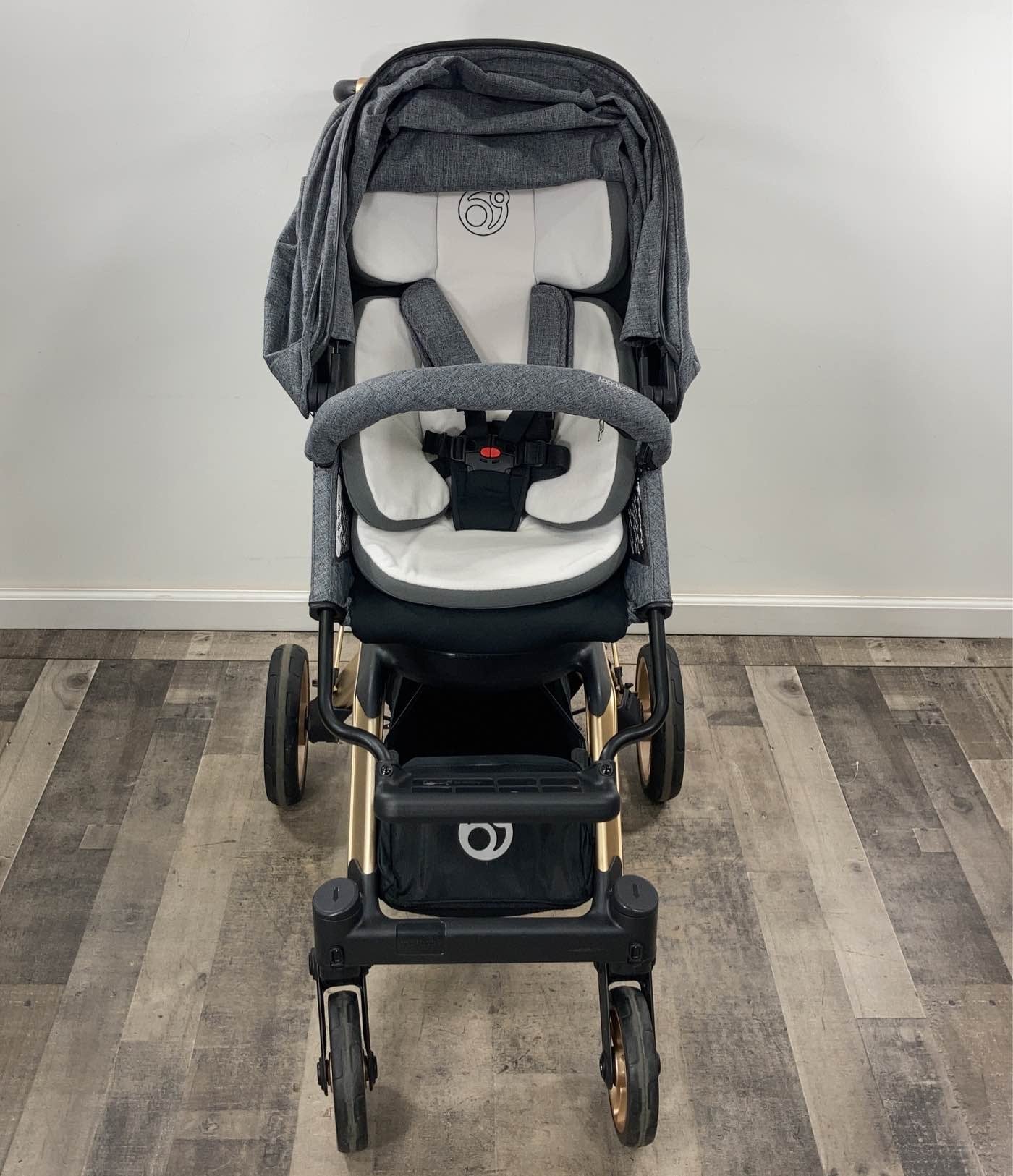  Orbit BabyG5 Stroller With Snack Tray, 2021, Gold Frame, Grey Melange Seat