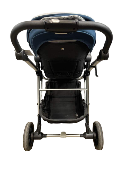  Mockingbird Single To Double Stroller, 2020, Silver With Black Leather, Windowpane, Sea