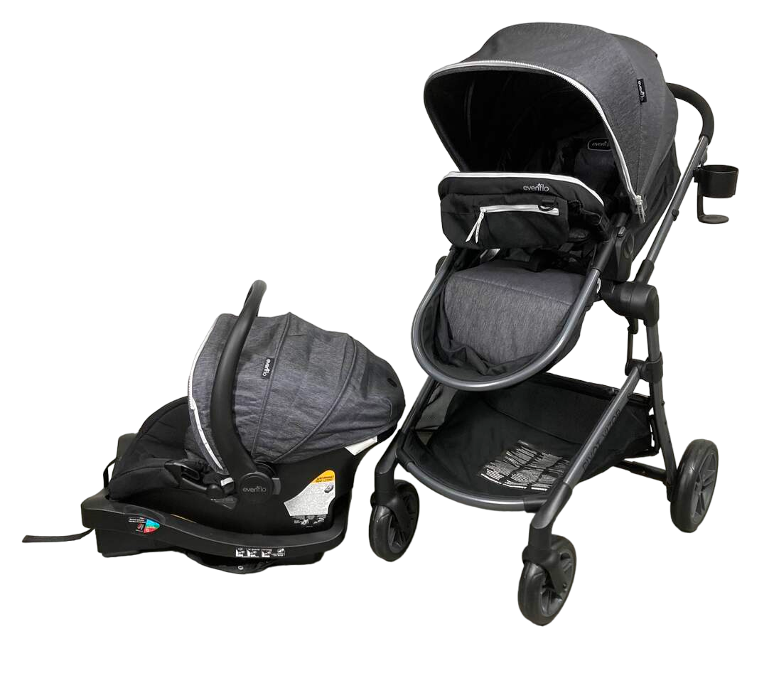  Evenflo Pivot Vizor Travel System, 2022, Chase Black