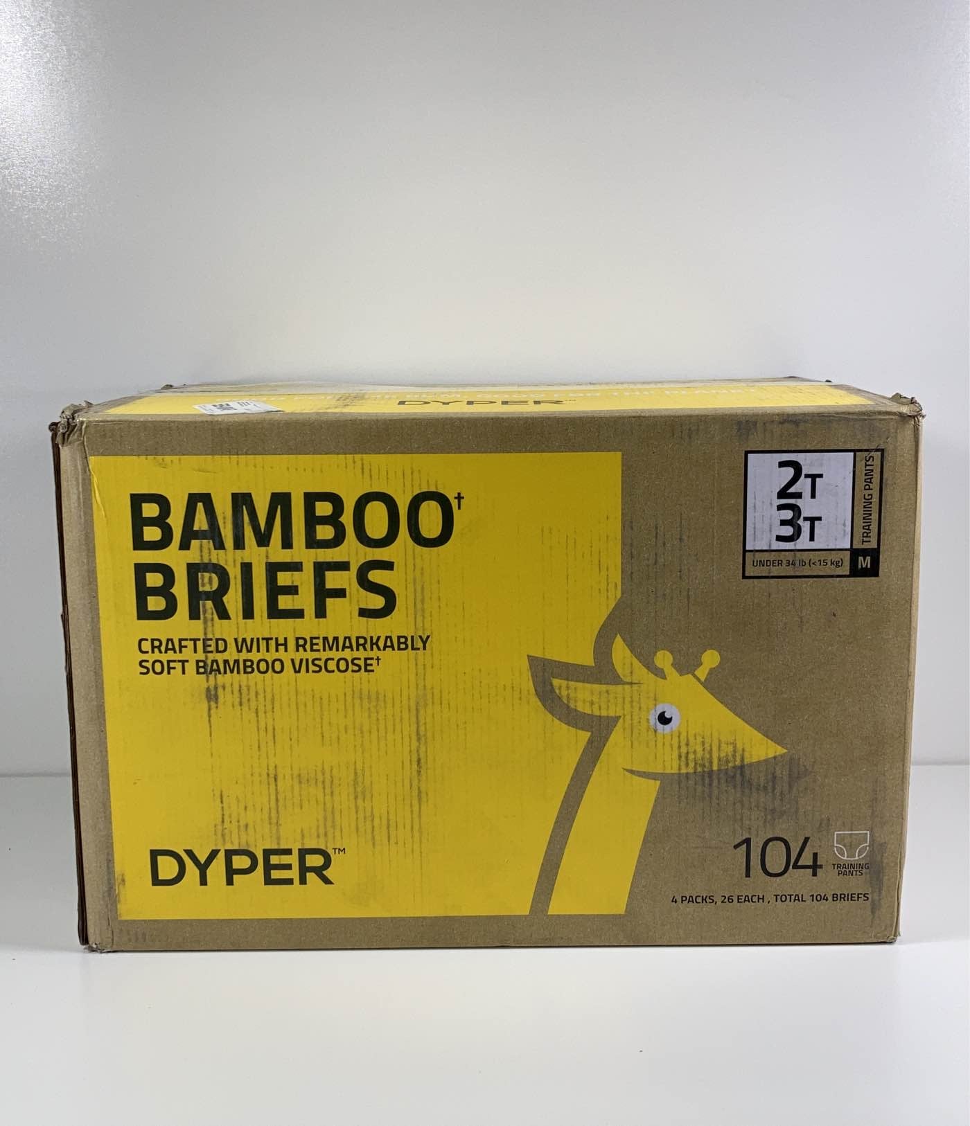  DYPER Bamboo Diaper Box, 2T / 3T, 104 Count