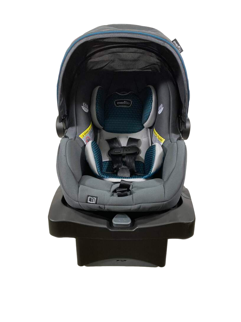  Evenflo LiteMax DLX Infant Car Seat With SafeZone Load Leg Base, Sawyer, 2023