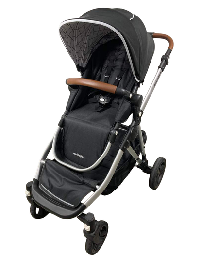  Mockingbird Single To Double Stroller, 2023, Silver With Penny Leather, Windowpane, Black